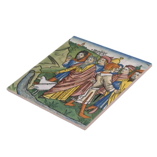 Exodus 17 1-7 Mozes maakt de waterstroom uit de Tegeltje (Zijkant)