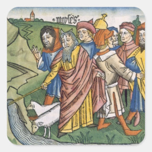 Exodus 17 1-7 Mozes maakt de waterstroom uit de Vierkante Sticker