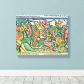 Exodus 17 8-15 Aaron and Hur support Moses' handen Canvas Afdruk (Insitu (Houten vloer))