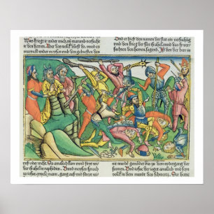 Exodus 17 8-15 Aaron and Hur support Moses' handen Poster