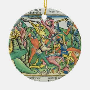 Exodus 17 8-15 Aaron en Hur support Moses' handen Keramisch Ornament