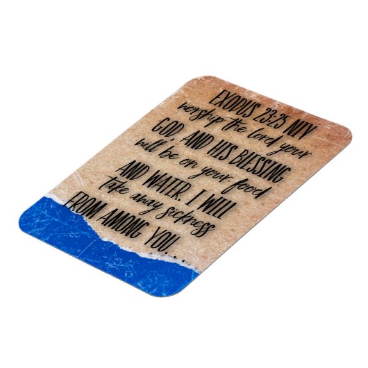 Exodus 23:25 Bijbelvers Magneet (Linkerzijde)