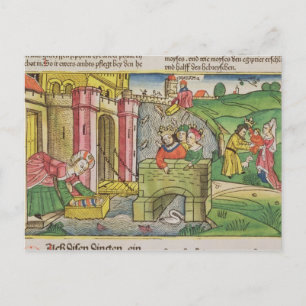 Exodus 2 1-6 Mozes die door de Nijl en Briefkaart