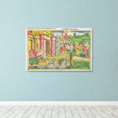 Exodus 2 1-6 Mozes die door de Nijl en Canvas Afdruk (Insitu (Houten vloer))