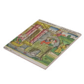 Exodus 2 1-6 Mozes die door de Nijl en Tegeltje (Zijkant)