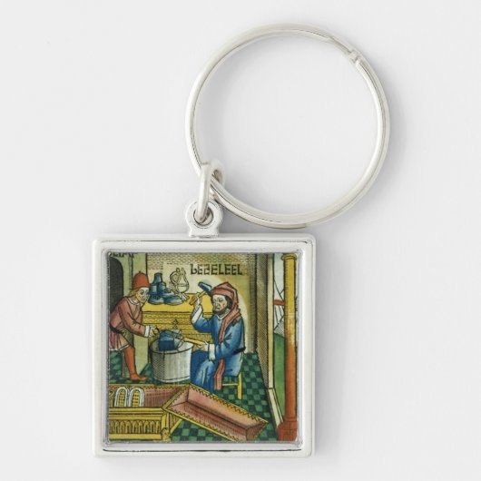 Exodus 31 2-8 Bezalel en Oholib die de Ark Sleutelhanger (Voorkant)