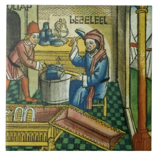 Exodus 31 2-8 Bezalel en Oholib die de Ark Tegeltje