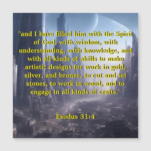 Exodus 31:3 Magnetic Verse Card (Voorkant)