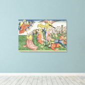 Exodus 32 15-23 Mozes die de steentabletten breken Canvas Afdruk (Insitu (Houten vloer))