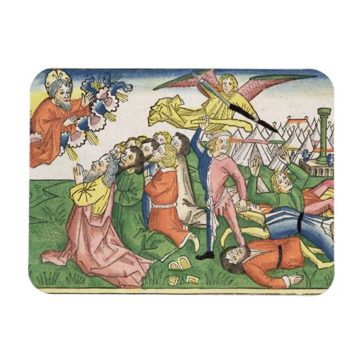 Exodus 32 15-23 Mozes die de steentabletten breken Magneet (Horizontaal)