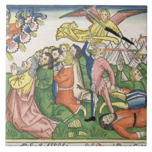 Exodus 32 15-23 Mozes die de steentabletten breken Tegeltje