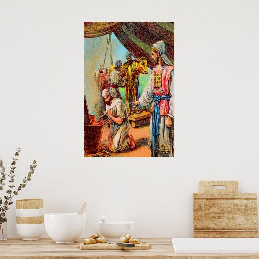 Exodus 32 Aaron maakt een Golden Calf poster (Keuken)