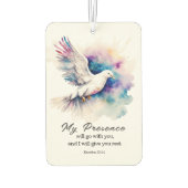 Exodus 33:14 Mijn tegenwoordigheid zal met u meega Luchtverfrisser (Achterkant)