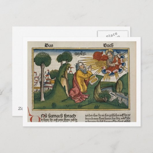 Exodus 34 1-10 Moses ontvangt de tweede tabletten Briefkaart (Voorkant / Achterkant)