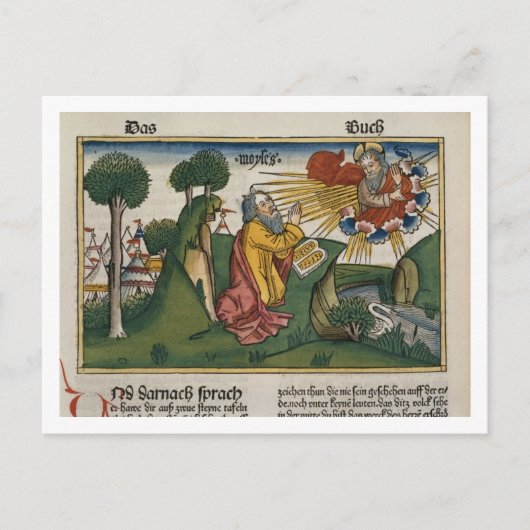 Exodus 34 1-10 Moses ontvangt de tweede tabletten  Briefkaart (Voorkant)