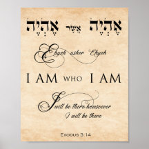 Exodus 3 verse 14 I AM I AM Parchment Effect