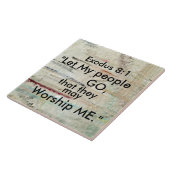 Exodus 8:1 Laat mijn mensen gaan, Bijbelse Verse Tegeltje (Zijkant)