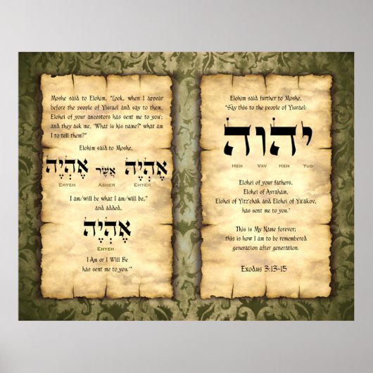 Exodus Ehyeh Asher Ehyeh Name of God Canvas Print (Voorkant)