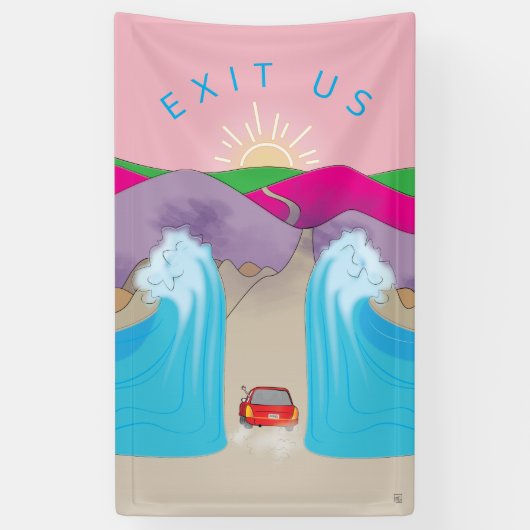 Exodus "Exit Us Cartoon" Spandoek (Verticaal)