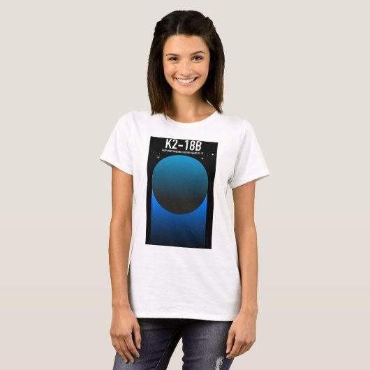 exoplaneet K2-18b T-shirt (Voorkant volledig)
