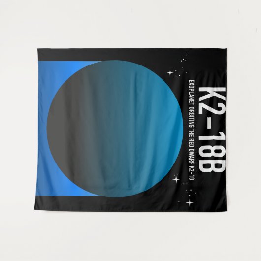 exoplaneet K2-18b Wandkleed (Voorkant (horizontaal))