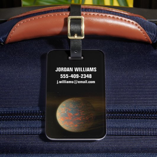 Exoplanet 55 Cancri E en het gesmolten oppervlak Bagagelabel (Voorkant Insitu 2)