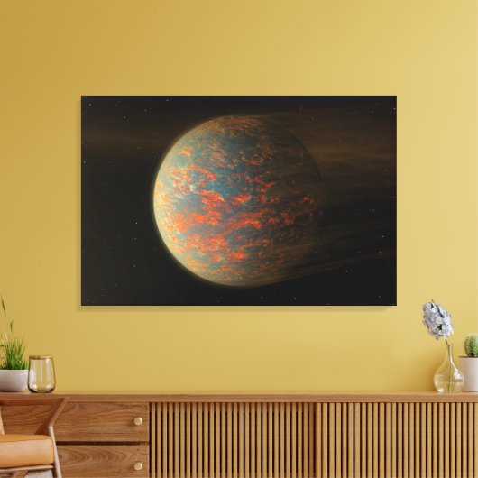 Exoplanet 55 Cancri E en het gesmolten oppervlak Canvas Afdruk (Insitu (Woonkamer))