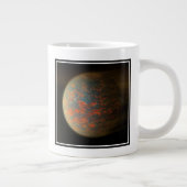 Exoplanet 55 Cancri E en het gesmolten oppervlak Grote Koffiekop (Rechts)