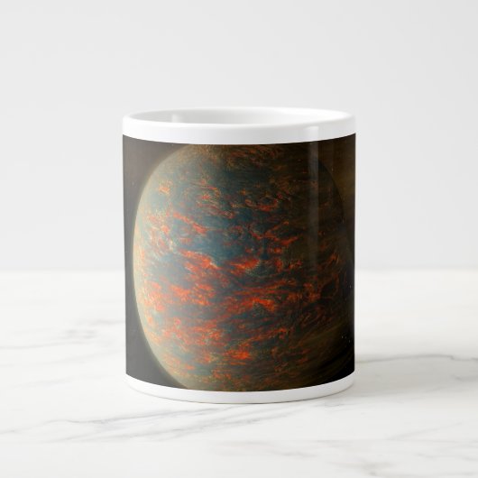 Exoplanet 55 Cancri E en het gesmolten oppervlak Grote Koffiekop (Voorkant)