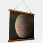 Exoplanet 55 Cancri E en het gesmolten oppervlak Hangend Wandkleed (Gebogen)
