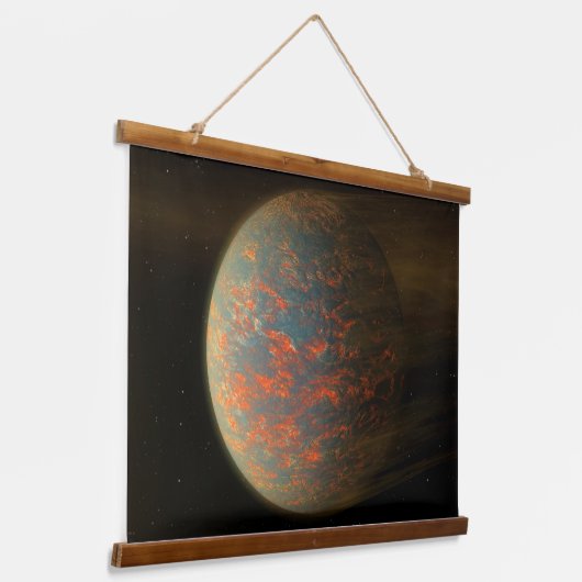 Exoplanet 55 Cancri E en het gesmolten oppervlak Hangend Wandkleed (Gebogen)