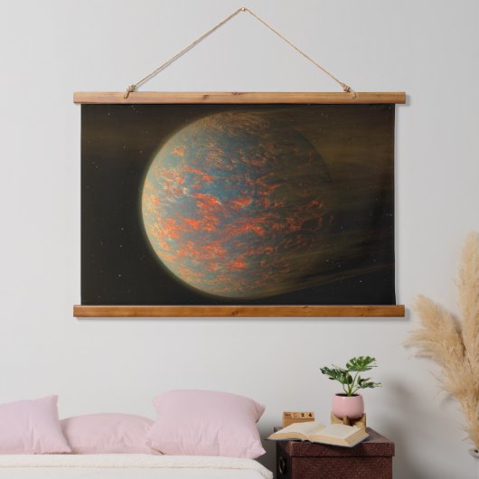 Exoplanet 55 Cancri E en het gesmolten oppervlak Hangend Wandkleed (Slaapkamer)