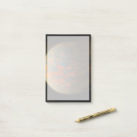 Exoplanet 55 Cancri E en het gesmolten oppervlak Post-it® Notes (Op bureau)