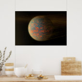 Exoplanet 55 Cancri E en het gesmolten oppervlak Poster (Keuken)