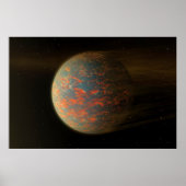 Exoplanet 55 Cancri E en het gesmolten oppervlak Poster (Voorkant)