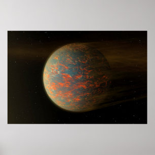 Exoplanet 55 Cancri E en het gesmolten oppervlak Poster