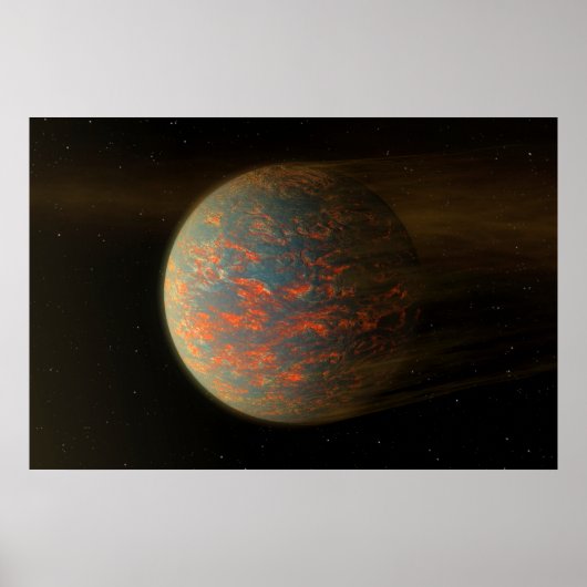 Exoplanet 55 Cancri E en het gesmolten oppervlak Poster (Voorkant)