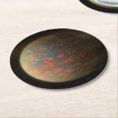 Exoplanet 55 Cancri E en het gesmolten oppervlak Ronde Kartonnen Onderzetter (Gebogen)