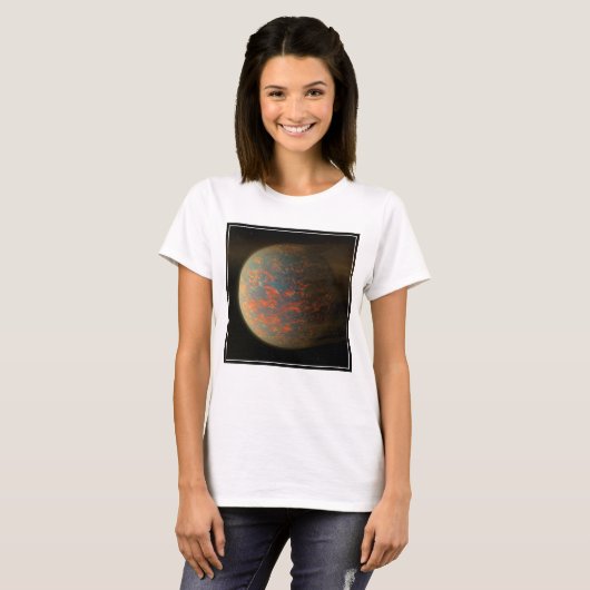 Exoplanet 55 Cancri E en het gesmolten oppervlak T-shirt (Voorkant volledig)
