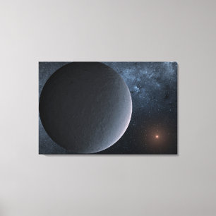 Exoplanet OGLE-2016-BLG-1195lb draait om een klein Canvas Afdruk