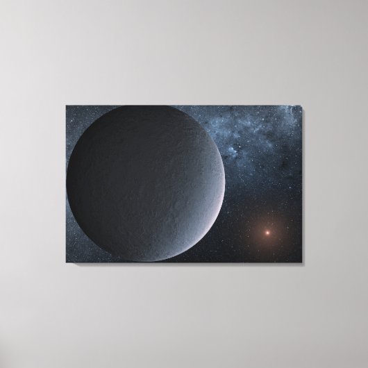 Exoplanet OGLE-2016-BLG-1195lb draait om een klein Canvas Afdruk (Voorkant)