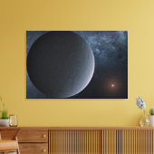 Exoplanet OGLE-2016-BLG-1195lb draait om een klein Canvas Afdruk (Insitu (Woonkamer))