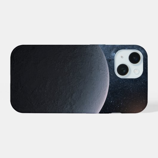 Exoplanet OGLE-2016-BLG-1195lb draait om een klein iPhone 15 Case (Achterkant horizontaal)