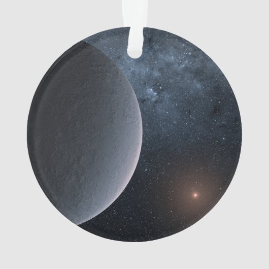 Exoplanet OGLE-2016-BLG-1195lb draait om een klein Ornament (achterkant)