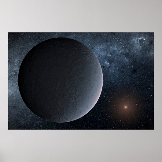 Exoplanet OGLE-2016-BLG-1195lb draait om een klein Poster (Voorkant)