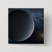 Exoplanet OGLE-2016-BLG-1195lb draait om een klein Vierkante Button 5,1 Cm (Voorkant)