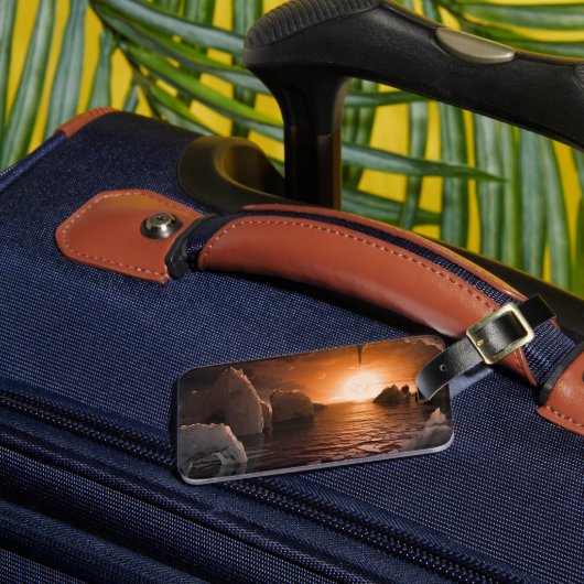 Exoplanet Trappist-1f vanaf zijn ijzige nachtzijde Bagagelabel (Voorkant Insitu 3)