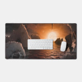 Exoplanet Trappist-1f vanaf zijn ijzige nachtzijde Bureaumat (Keyboard & Muis)