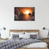 Exoplanet Trappist-1f vanaf zijn ijzige nachtzijde Canvas Afdruk (Insitu (Slaapkamer))