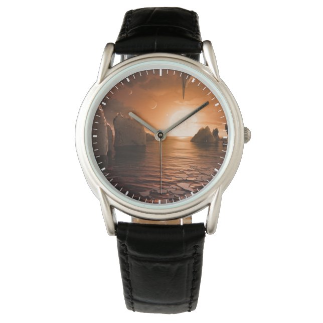 Exoplanet Trappist-1f vanaf zijn ijzige nachtzijde Horloge (Voorkant)